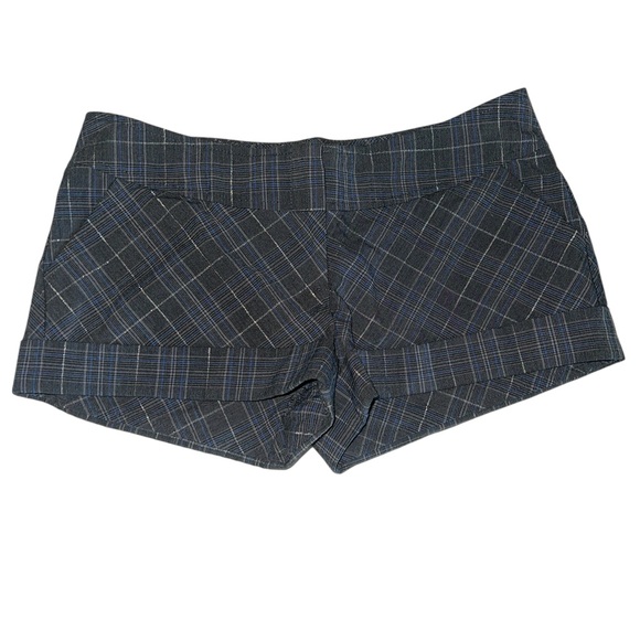 Wet Seal Pants - Wet Seal Vintage Gray Dressy Plaid Cuffed Shorts Women’s Size Medium Y2K